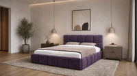 Naples Purple - Aurelius Cloud Luxury Upholstered Ottoman Storage Bed