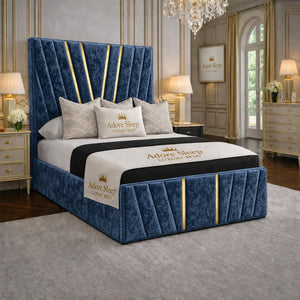 Crushed Velvet Denim Blue