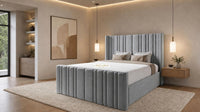 Naples Silver - Kensington Fluted Luxury Ottoman Storage Bed