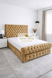 Crushed Velvet Gold - Kensington Royale Luxury Chesterfield Upholstered Bed Frame