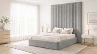 Plush Velvet Steel - Grosvenor Grand Channel Luxury Ottoman Storage Bed