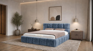 Crushed Velvet Denim Blue