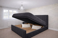 Naples Charcoal - Kensington Prestige Ottoman Divan Upholstered Bed Frame
