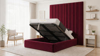 Plush Velvet Maroon - Grosvenor Grand Channel Luxury Ottoman Storage Bed