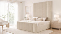 Naples Cream - Mayfair Grand Fluted Luxury Upholstered Bed Frame