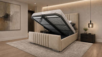Naples Beige - Belgravia Luxury Ottoman Storage Bed – Premium Upholstered Gas Lift Bed Frame