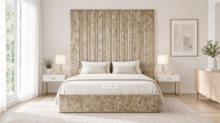 Crushed Velvet Gold - Grosvenor Grand Channel Luxury Ottoman Storage Bed