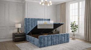 Crushed Velvet Denim Blue