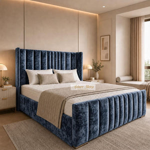 Crushed Velvet Denim Blue
