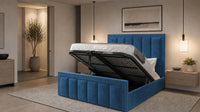 Naples Blue - Belgravia Regent Luxury Panelled Ottoman Storage Bed