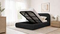Naples Black - Ellington Curve Luxury Upholstered Ottoman Storage Bed