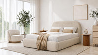 Naples Cream - Ellington Curve Luxury Upholstered Ottoman Storage Bed