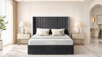 Naples Charcoal - Harrogate Gallery Luxury Winged Upholstered Bed Frame