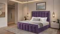 Naples Purple - Belgravia Regent Luxury Panelled Ottoman Storage Bed