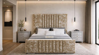 Crushed Velvet Gold - Belgravia Luxury Ottoman Storage Bed – Premium Upholstered Gas Lift Bed Frame