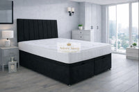 Naples Black - Regency Lined Panel Luxury Solid Ottoman Storage Bed Frame