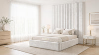 Crushed Velvet White - Grosvenor Grand Channel Luxury Ottoman Storage Bed
