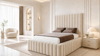 Naples Cream - Dorchester Wraparound Luxury Channelled Ottoman Storage Bed