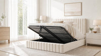 Naples Cream - Carlton Channel Luxury Ottoman Storage Bed