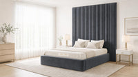 Naples Charcoal - Grosvenor Grand Channel Luxury Ottoman Storage Bed