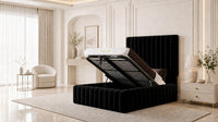 Plush Velvet Black - Dorchester Wraparound Luxury Channelled Ottoman Storage Bed