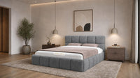 Naples Slate Grey - Aurelius Cloud Luxury Upholstered Ottoman Storage Bed