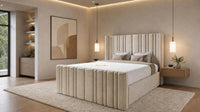 Naples Beige - Kensington Fluted Luxury Ottoman Storage Bed