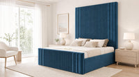 Naples Blue - Mayfair Grand Fluted Luxury Upholstered Bed Frame