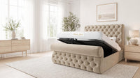 Naples Beige - Windsor Chesterfield Luxury Scroll Bed Frame