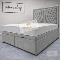 Naples Silver - Aurelia Regent Luxury Upholstered Ottoman Divan Bed Frame with Storage