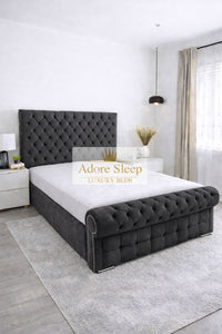 Naples Slate Grey - Kensington Royale Luxury Chesterfield Upholstered Bed Frame