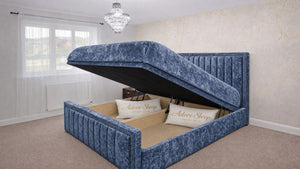 Crushed Velvet Denim Blue