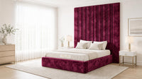 Crushed Velvet Aubergine - Grosvenor Grand Channel Luxury Ottoman Storage Bed