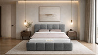 Naples Slate Grey - Aurelius Cloud Luxury Upholstered Ottoman Storage Bed