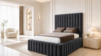 Naples Charcoal - Dorchester Wraparound Luxury Channelled Ottoman Storage Bed