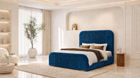 Naples Blue - Beaumont Arc Luxury Ribbed Ottoman Storage Bed