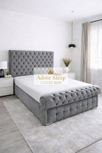 Plush Velvet Grey - Kensington Royale Luxury Chesterfield Upholstered Bed Frame