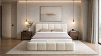 Naples Cream - Aurelius Cloud Luxury Upholstered Ottoman Storage Bed