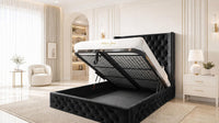Naples Black - Claridge Chesterfield Luxury Deep-Button Ottoman Storage Bed