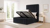 Naples Black - Knightsbridge Imperial Luxury Panelled Ottoman Storage Bed