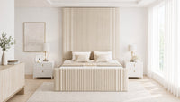 Naples Cream - Mayfair Grand Fluted Luxury Upholstered Bed Frame
