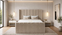 Naples Sand - Kensington Fluted Luxury Ottoman Storage Bed