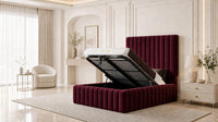 Plush Velvet Maroon - Dorchester Wraparound Luxury Channelled Ottoman Storage Bed