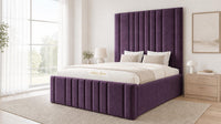 Naples Purple - Knightsbridge Imperial Luxury Panelled Ottoman Storage Bed