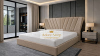 Plush Velvet Beige - Aurelia Fancrest Luxury Upholstered Bed