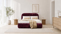 Crushed Velvet Aubergine - Ellington Curve Luxury Upholstered Ottoman Storage Bed