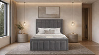 Naples Salte Grey - Belgravia Regent Luxury Panelled Ottoman Storage Bed