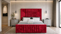 Crushed Velvet Red - Belgravia Luxury Ottoman Storage Bed – Premium Upholstered Gas Lift Bed Frame