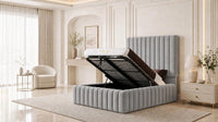 Naples Silver - Dorchester Wraparound Luxury Channelled Ottoman Storage Bed