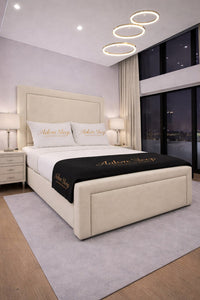 Naples Cream - Regent Grandeur Luxury Upholstered Bed Frame – Premium Deep Panelled Headboard
